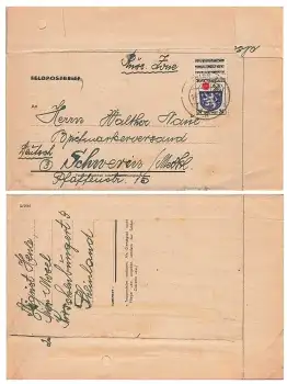 Französische Zone Michel 9  Einzelfrankatur 24 Pfennig auf Brief o Trier 14.7.1946 nach Schwerin