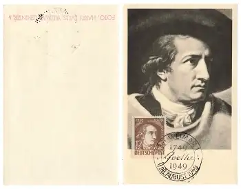 Johann Wolfgang von Goethe Maximumkarte Sonderstempel 1949
