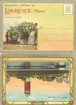 Massachusetts Lawrence Mass. Souvenir Folder mit 24 Ansichten ca. 1920