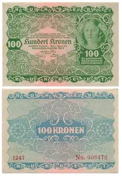 Oesterreichisch Ungarische Bank 100 Hundert Kronen 2. Jänner 1922