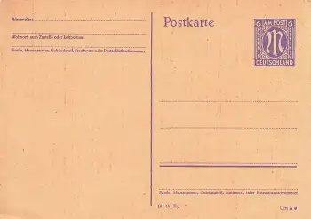 AM Post 6 Pfennig Ganzsache  * 1946