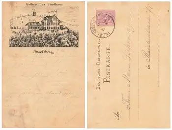Inselsberg Gothaisches Gasthaus Privatganzsache Vorläuferkarte o 29.5.1885