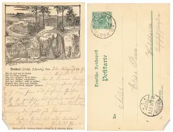 01847 Bastei Sächsische Schweiz Privatganzsache Vorläuferkarte o 25.8.1896