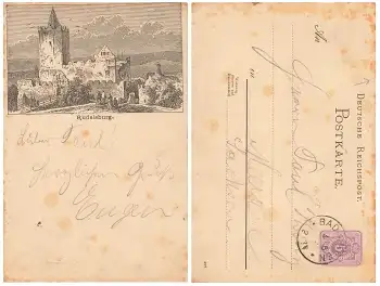 06628 Rudelsburg Privatganzsache Vorläuferkarte o Bad Kösen 4.6.1888