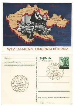 Propagandakarte Privatganzsache Sonderstempel Lautawerk 1.5.1939 Tag der Nationalen Arbeit