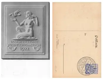 Berlin Postwertzeichen Ausstellung 1922 Privatganzsache PP54C1 Sonderstempel20.10.1922