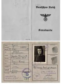 Essen Kennkarte des Deutschen Reiches 1944 Emilie Henriette Gösch geb. Schrader