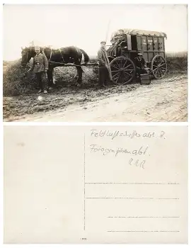 Feld-Luftschiffer-Abteilung 7 Photographen Wagen Echfotokarte um 1916