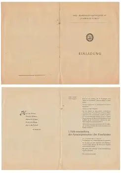 SED Kombinatsparteileitung "Schwarze Pumpe" Einladung 1956