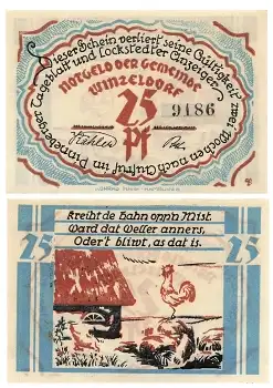 25474 Winzeldorf Notgeld 25 Pfennig um 1920