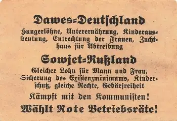 Kommunistische Wahlwerbung zur Reichstagswahl 1924 original Handzettel