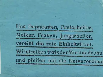rote Einheitsfront (Komintern) Wahlwerbung zur Reichstagswahl 1924 original Handzettel