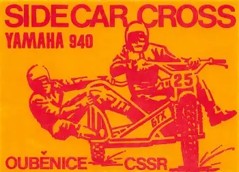 Oubenice CSSR Motorradrennen Aufkleber um 1980