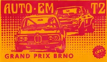 Brno Grand Brix Autorennen Aufkleber um 1980