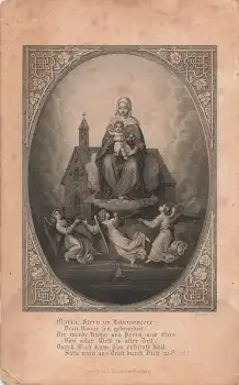 Heiligenbild um 1890 Maria mit dem Kind