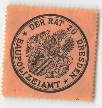 Dresden Baupolizeiamt Siegelmarke um 1930