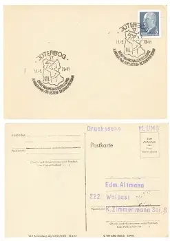 Jüterbog Briefmarkenausstellung Sonderstempel auf Drucksache 11.5.1973