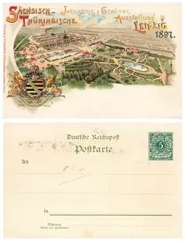 Leipzig Sächsisch- Thüringische Industrie und Gewerbe Ausstellung Privatganzsache  1897