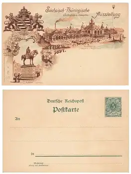 Leipzig Sächsisch- Thüringische Industrie und Gewerbe Ausstellung Privatganzsache  1897