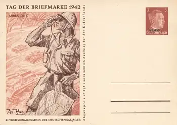 Ukraine Tag der Briefmarke 1942 Deutsches Reich 3 Pfennig Hitler Ganzsache Afrikakorps