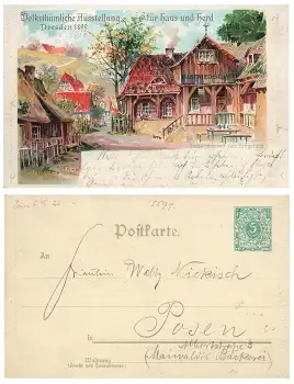 Dresden Volkstümliche Ausstellung für Haus und Herd 1899 Privatganzsache PP9C85