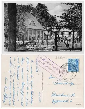 Wernigerode Restaurant Storchenmühle Propagandastempel "Wählt die Kandidaten der Nationalen Front" 11.9.1954