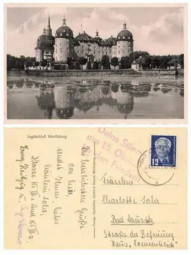 Moritzburg Propagandastempel "Deine Stimme am 15, Oktober für den Frieden!" o 8.10.1950