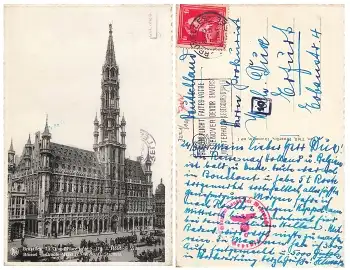 Bruxelles Rathaus Zensur Geprüft Oberkommando der Wehrmacht o 28.11.1942