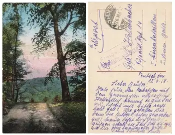 Fentsch Kr. Diedenhofen Zensurstempel "Freigegeben Überwachungsstelle" o 12.6.1918