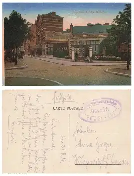Charleroi Theater Zensurstempel Geprüft Überwachungsstelle Charleroi 28.9.1916