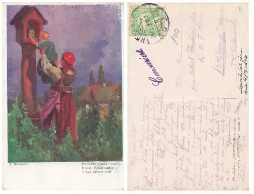 A. Setkowicz Künstlerkarte Zensurstempel Censuriert o 30.6.1916