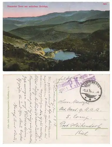Neuweier Seen Postzensur P.K. Geprüft und zu befördern Mülhausen (Els.)1 o Lutterbach 1.3.1918