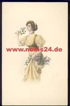 Frau mit Blume Künstlerkarte M. M. Vienne Nr. 438 M. Munk *ca. 1920
