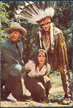 Karin Dor und Jan Sid in "der Schatz im Silbersee" Karl May film, o ca. 1970