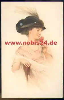 Frau mit Hut Künstlerkarte M. M. Vienne Nr. 830 M. Munk *ca. 1920