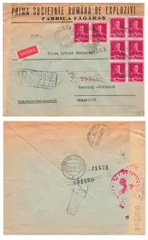 Romania Zensur Geprüft Oberkommando der Wehrmacht Cenzurat R-Brief o Fagaras 15.9.1943