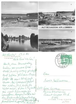 15913 Alt Schadow Neuendorfer See zweisprachiger Stempel Lübben1-Lubin1 20.7.1984