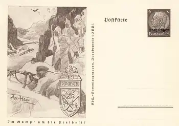 Lothringen auf Deutsches Reich 6 Pfennig Hindenburg Ganzsache P242 Im Kampf um die Freiheit Narvik 1940 *