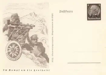 Elsaß 6 Pfennig Hindenburg Ganzsache P242 Im Kampf um die Freiheit Heeresbergführer 1940 *