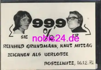 Verlobungspaar Humorkarte   16.12.1972