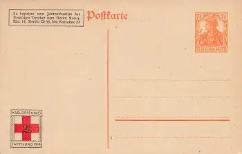 Rotes Kreuz Kreuzpfennig Sammlung 1914 Privatganzsache PP31C1/02 Germania *