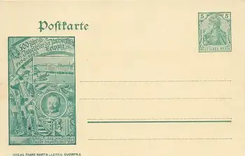 Leipzig 500 Jahre Universität Privatganzsache 5 Pfennig Germania 1909 *