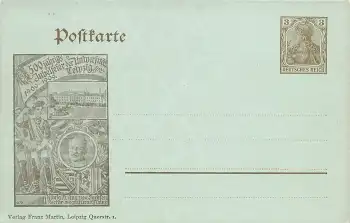 Leipzig 500 Jahre Universität Privatganzsache 3 Pfennig Germania 1909 *