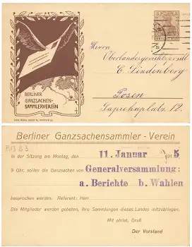 Berliner Ganzsachen Sammlerverein  Privatganzsache 1915