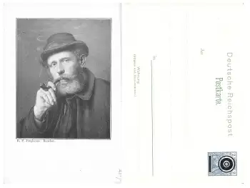 Junghanns R. P. Künstlerkarte Raucher Privatganzsache 1902 *