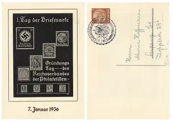 Tag der Briefmarke 1936 Privatganzsache PP122C20 Sonderstempel Lauenstein 7.6.1936