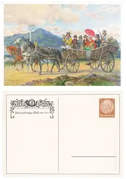 Fahrt zur Leipziger Messe Privatganzsache Geschichte der Sächsischen Post 1938 *