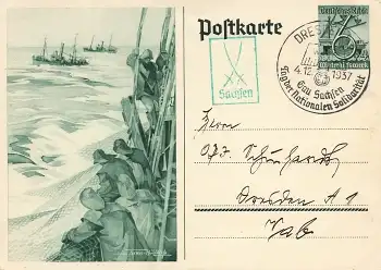 Winterhilfswerk WHW Ganzsache P266 Sonderstempel Dresden N6 4.12.1937