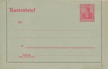 Germania 40 Pfennig Deutsches Reich Kartenbrief U21 *