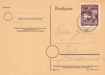 Oldenburg Michel 907 auf Postkarte o Dresden A1 15.1.1945